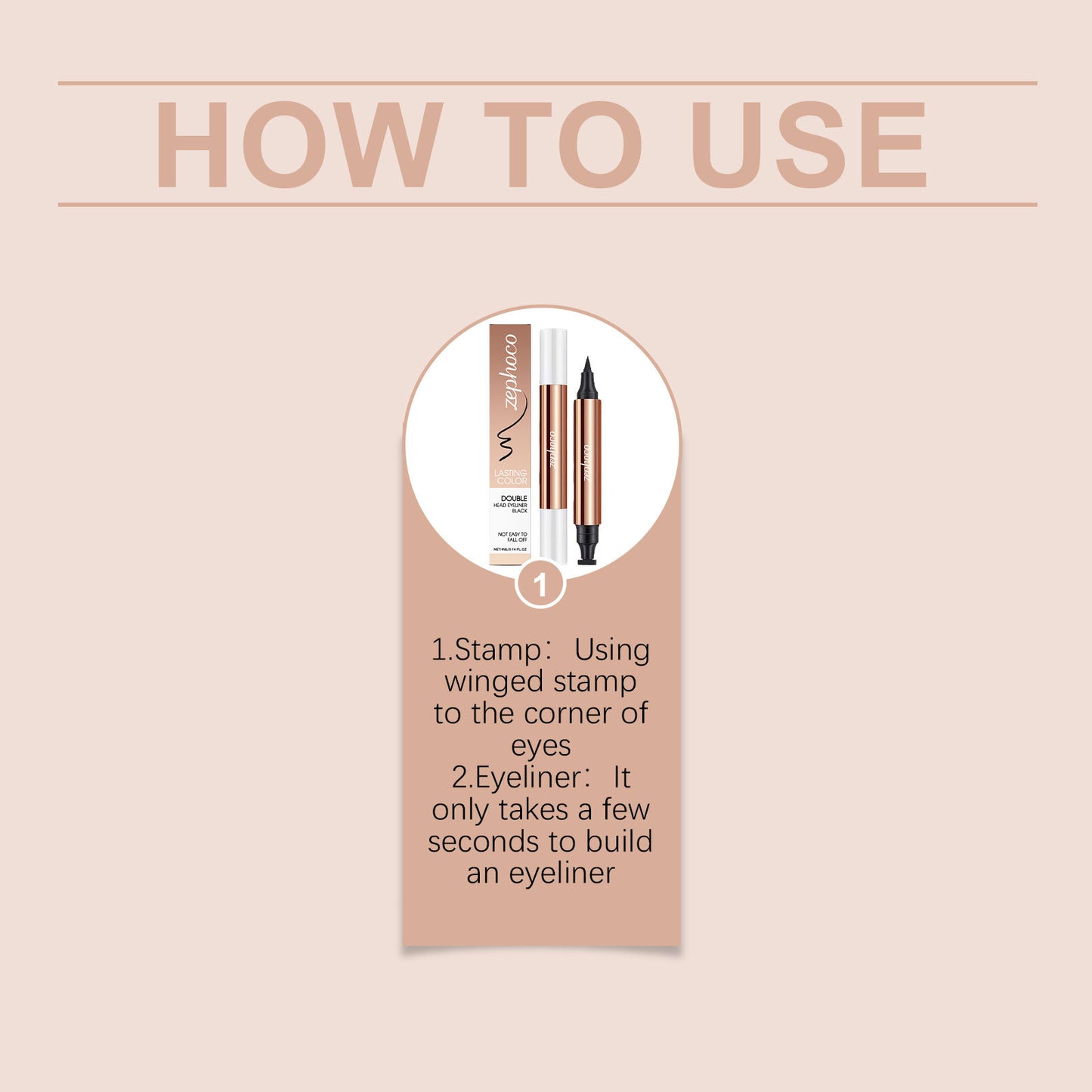 Delineador de ojos de doble punta Zephoco: delineador de precisión de doble punta