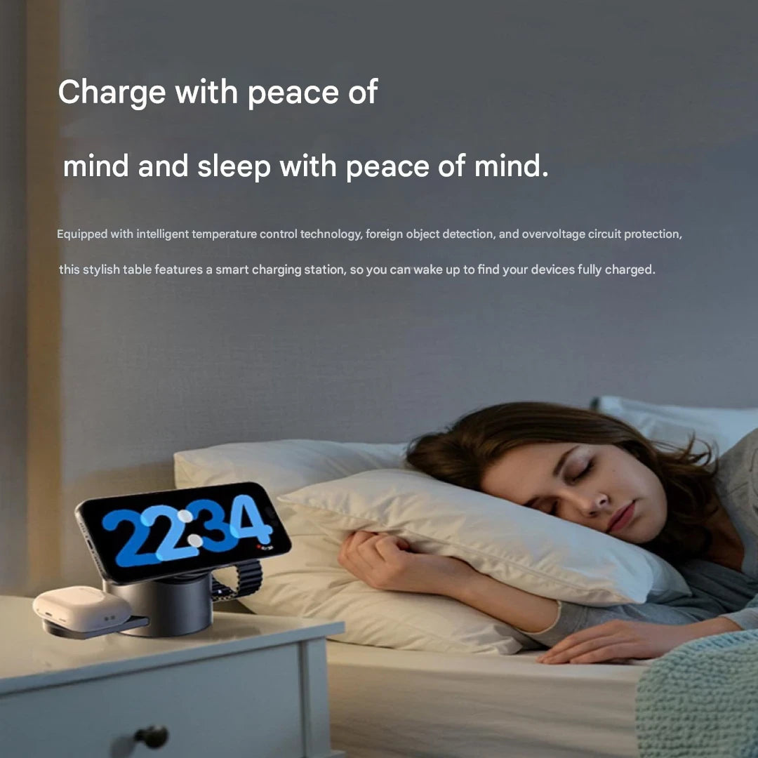 3-in-1 Magnetic Wireless Charger with Electric Pop-Up | Qi2 Compatible