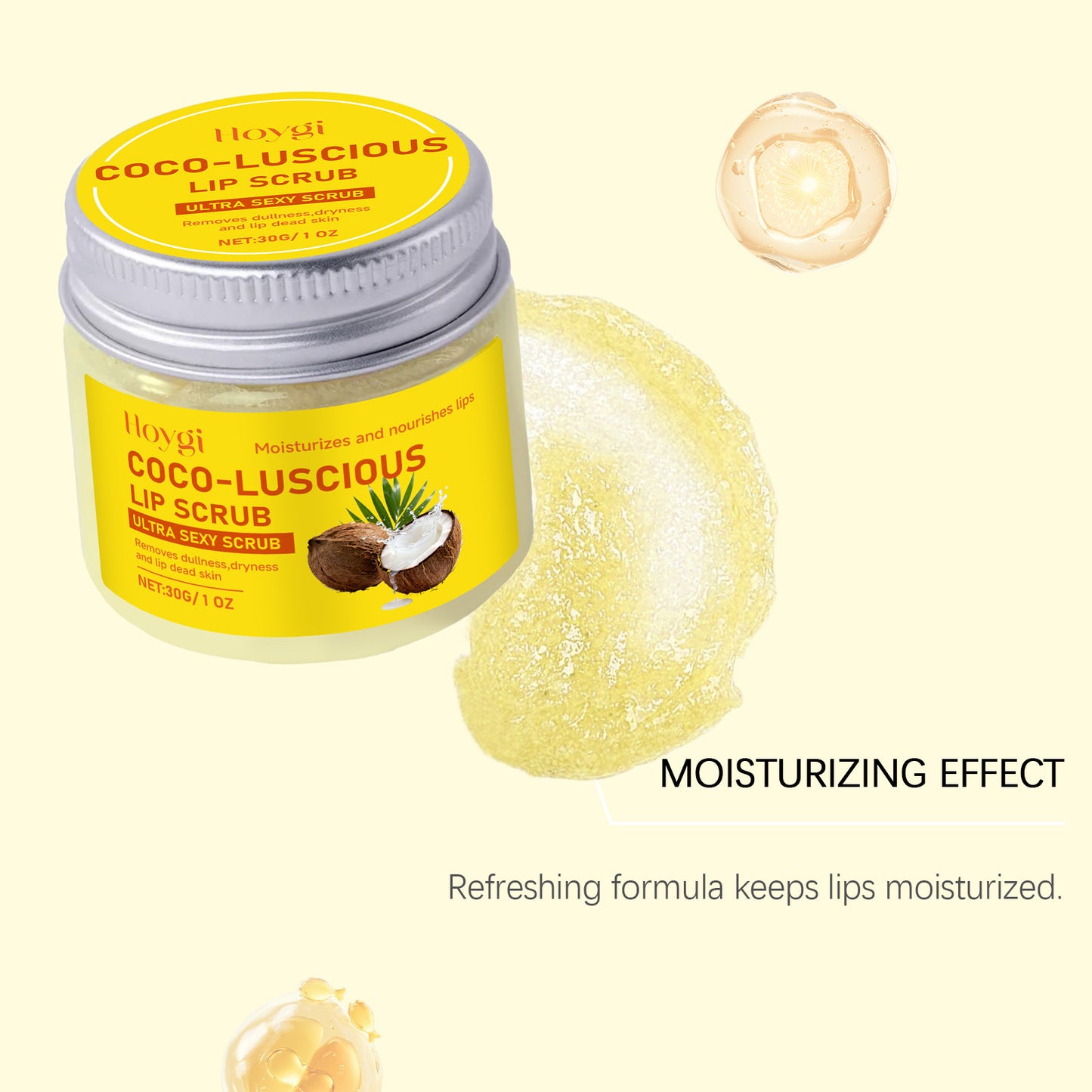 Hoygi Coco-Luscious Lip Scrub – Gentle Exfoliation, Moisturizing & Refreshing Care
