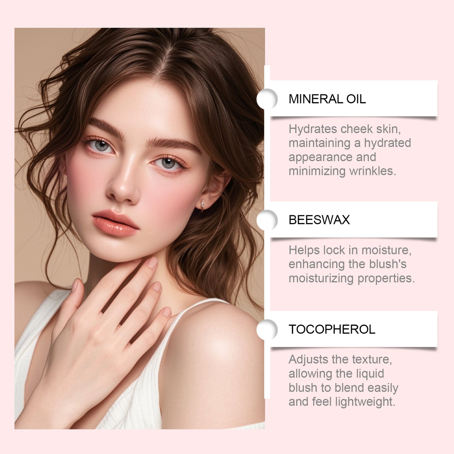 Zephoco Cream Blush Stick: Maquillaje suave y difuminable con brillo natural para mejillas y labios