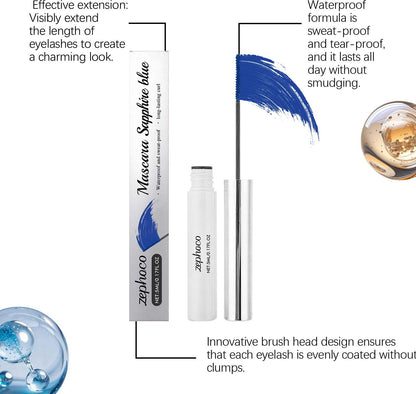 Máscara de pestañas Zephoco: fórmula resistente al agua, suave y sin grumos