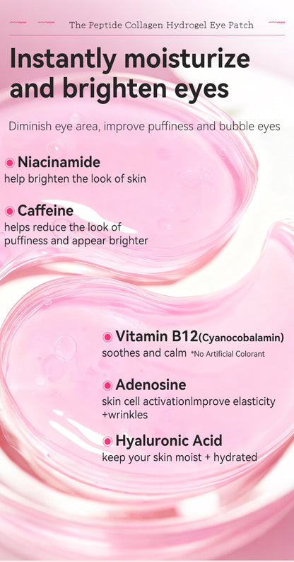 Parches de hidrogel de colágeno para ojos (60 unidades): hidratantes y refrescantes para el contorno de ojos 