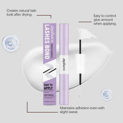 Zephoco Gentle Lash Bond Glue – Quick-Dry & Long-Lasting False Eyelash Adhesive