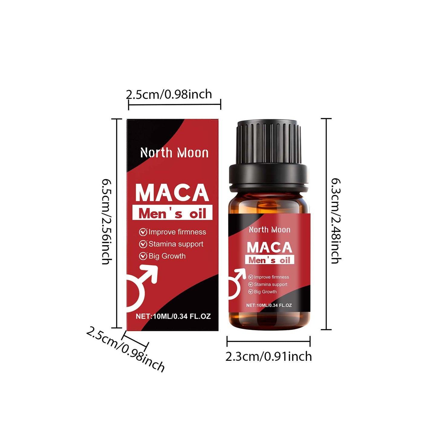 North Moon Maca Men’s Massage Oil – Lightweight Hydrating Intimate Care Oil • Fast Absorbing • Non-Greasy (10ml)