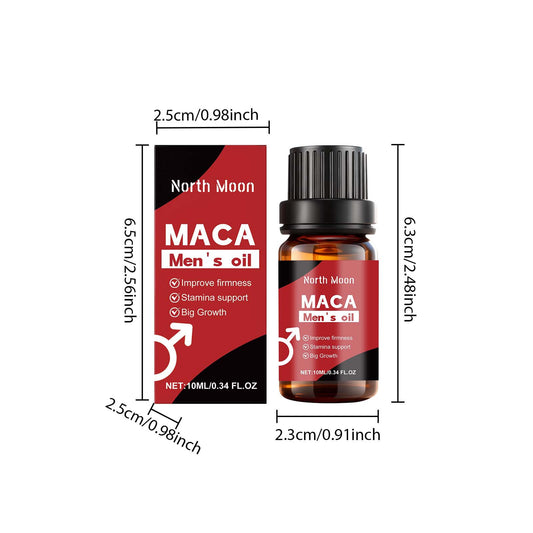 North Moon Maca Men’s Massage Oil – Lightweight Hydrating Intimate Care Oil • Fast Absorbing • Non-Greasy (10ml)