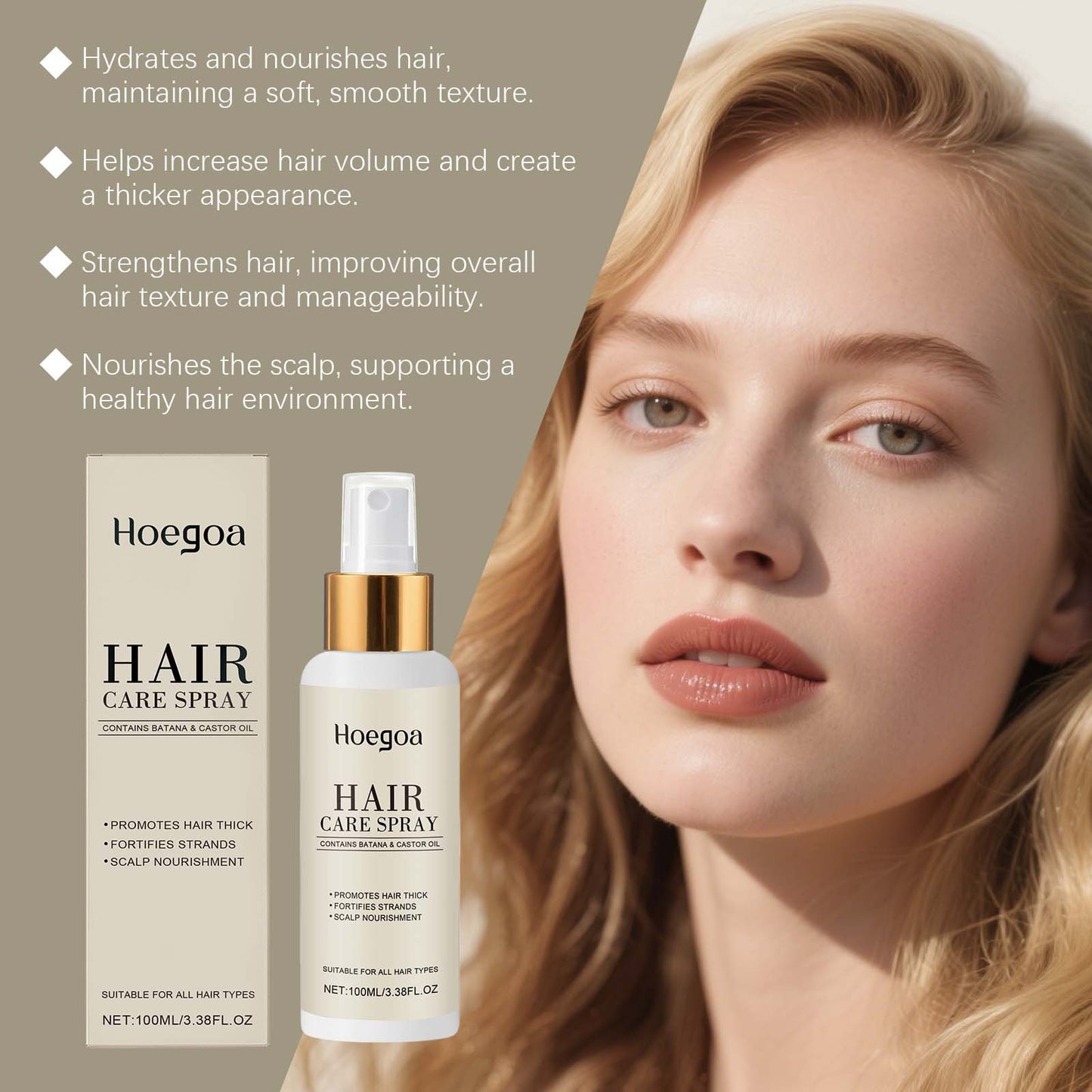 Spray capilar Hoegoa: hidratante y voluminizador (100 ml)