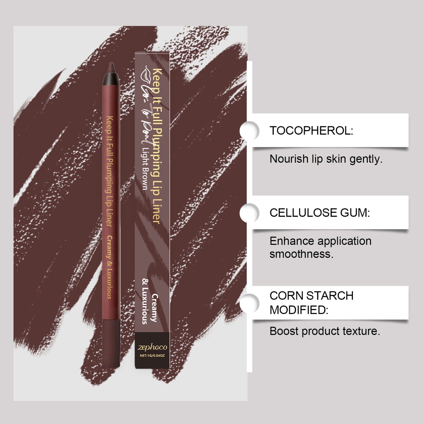 Zephoco Creamy Lip Liner – Smooth Definition & Vivid Lip Look