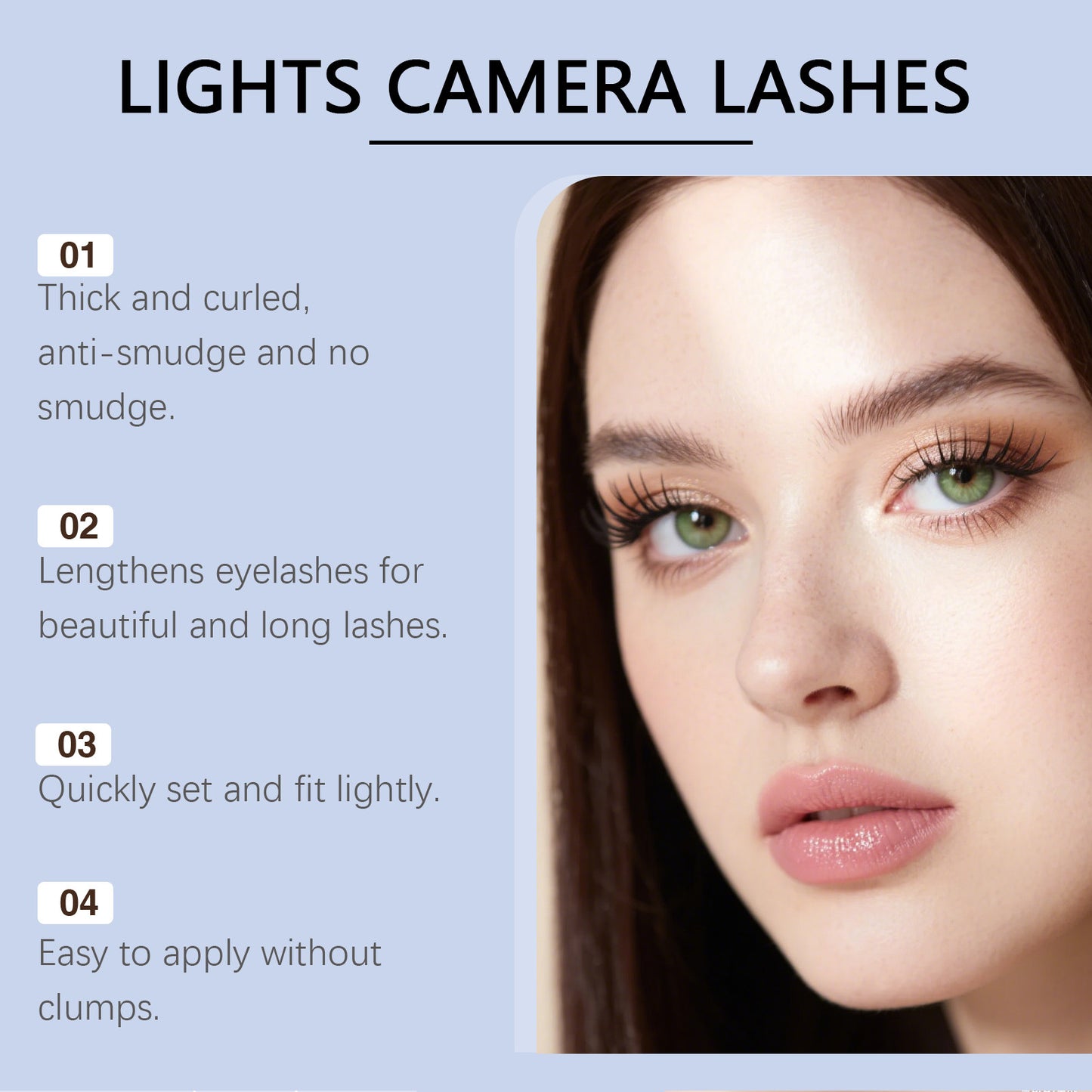 Máscara de pestañas voluminizadora Lights Lashes: realza los rizos, suaviza las pestañas y tiene un efecto lifting natural.