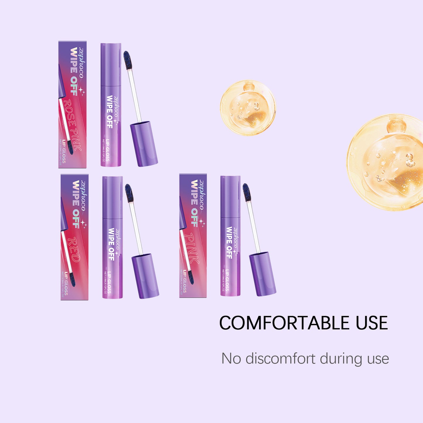 Zephoco Wipe Off Lip Gloss – Long-Lasting Color with a Lightweight Finish