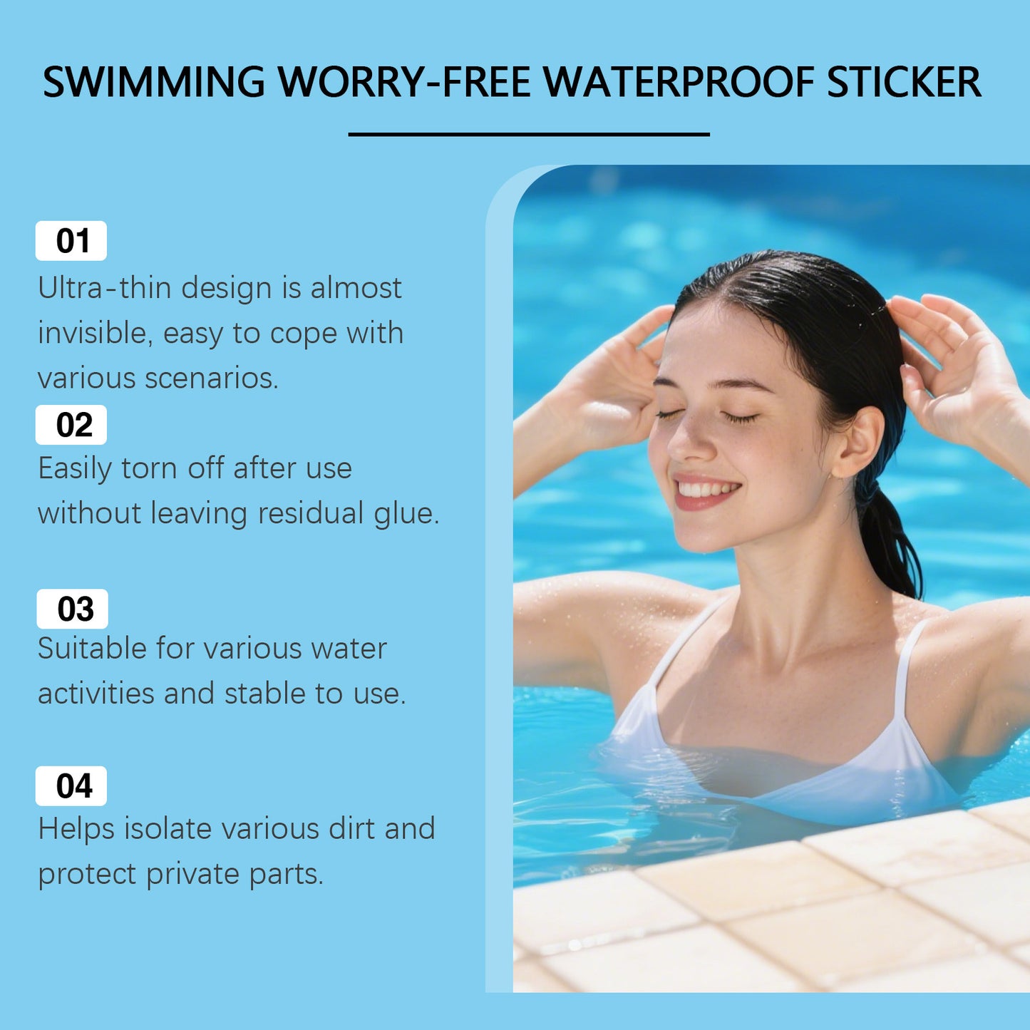 EELHOE Swimming Waterproof Body Protection Sticker – Moisture Shield & Skin Comfort Care • Daily Outdoor Use (2pcs)