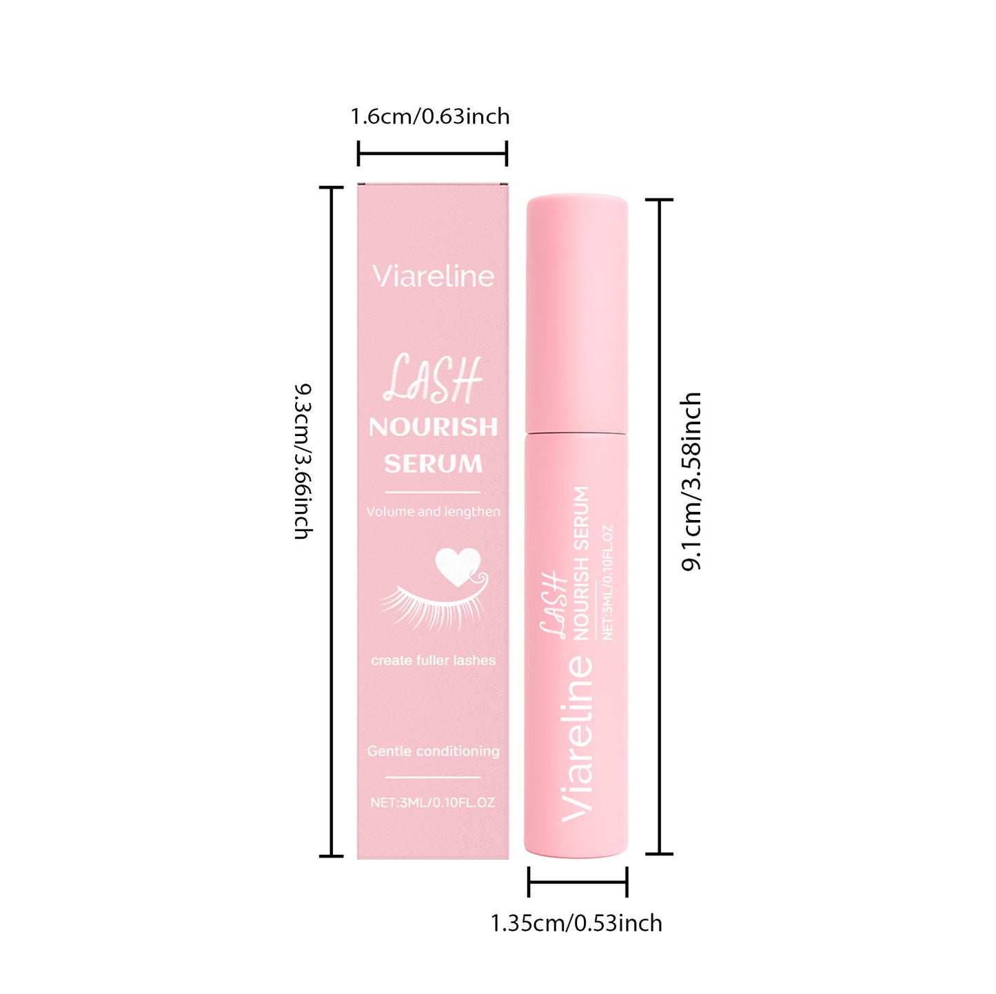 Suero nutritivo para pestañas Viareline: cuidado hidratante ligero para pestañas (3 ml)