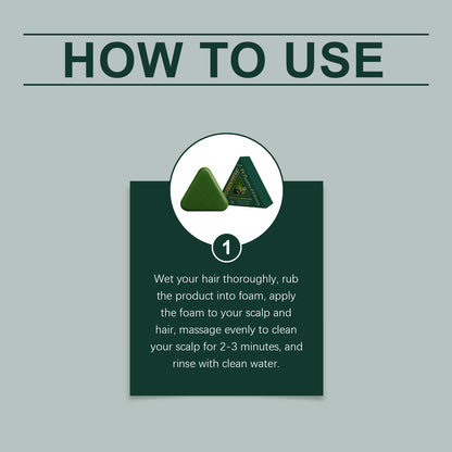 Champú en barra triangular nutritivo Hoegoa: fortalece el cabello y realza el brillo (120 g)