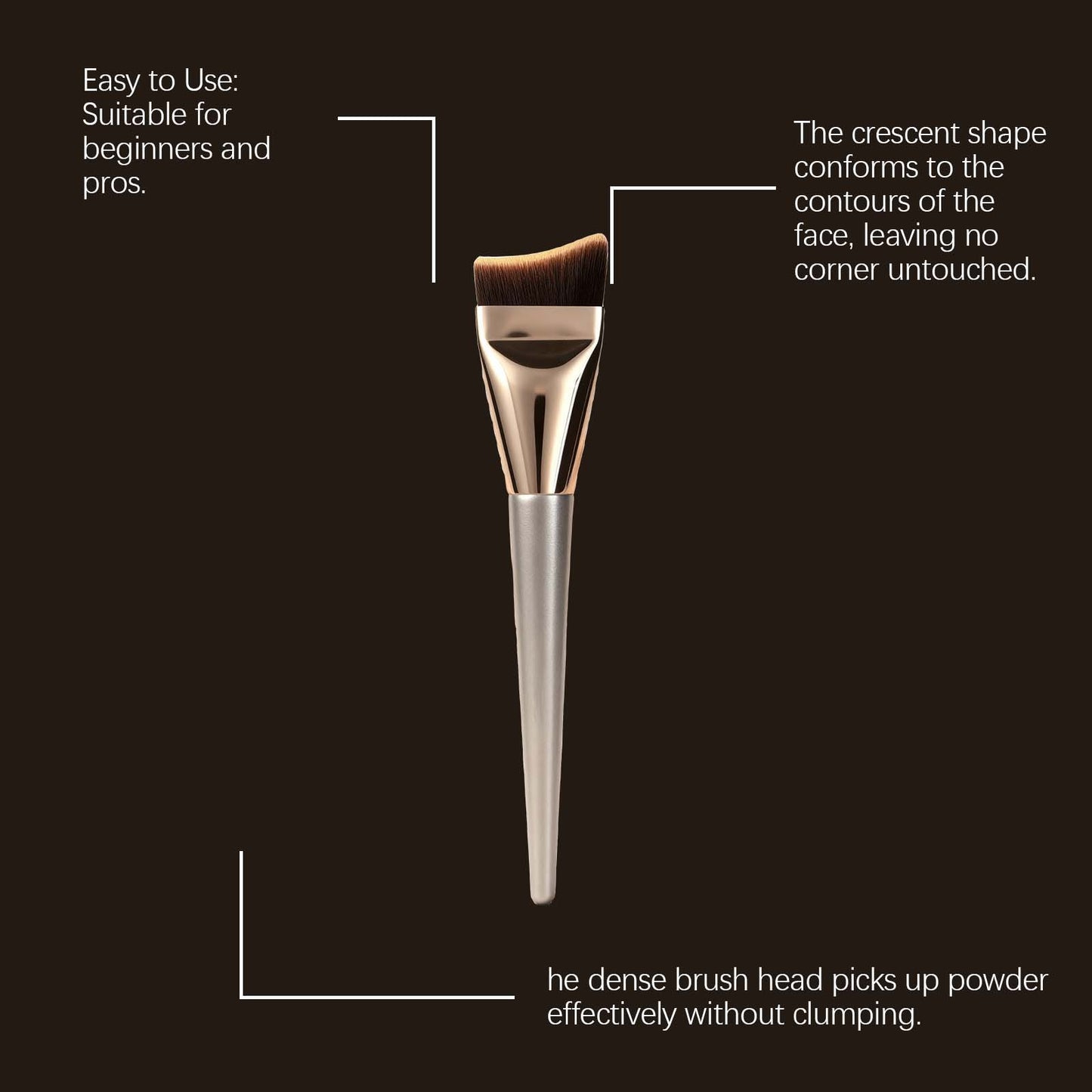 Professional Angled Face Makeup Brush – Foundation & Contour Blending Tool