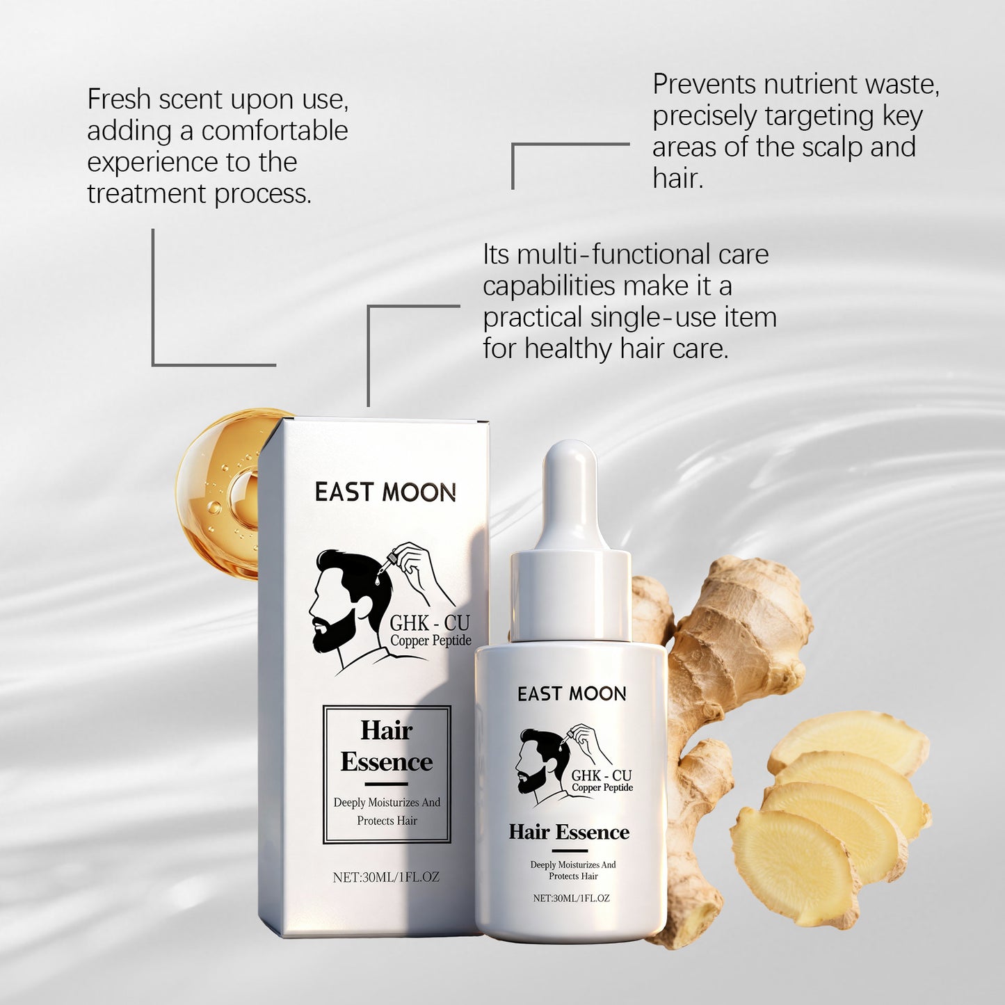 Esencia capilar con péptidos de cobre: ​​suero nutritivo para el cuero cabelludo y el cabello (30 ml)