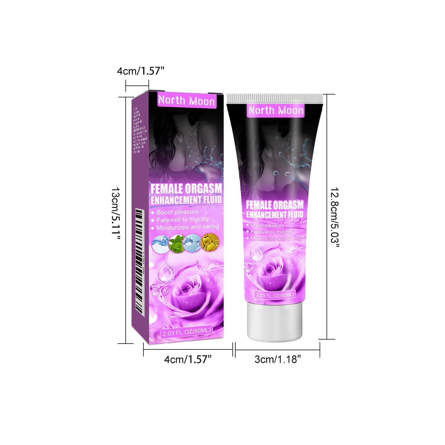 North Moon Floral Comfort Moisturizing Gel – Gentle Hydration & Daily Intimate Care • Rose Essence (60ml)