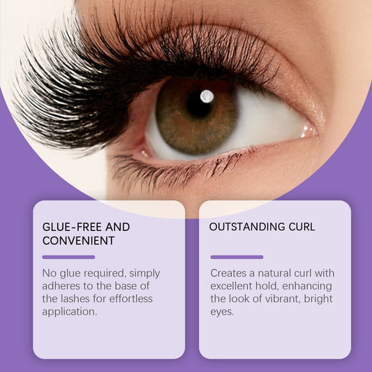 Nymixa Sunflower Glueless Press-On False Lashes – No Glue Needed, Natural Cluster Lashes (36PCS)