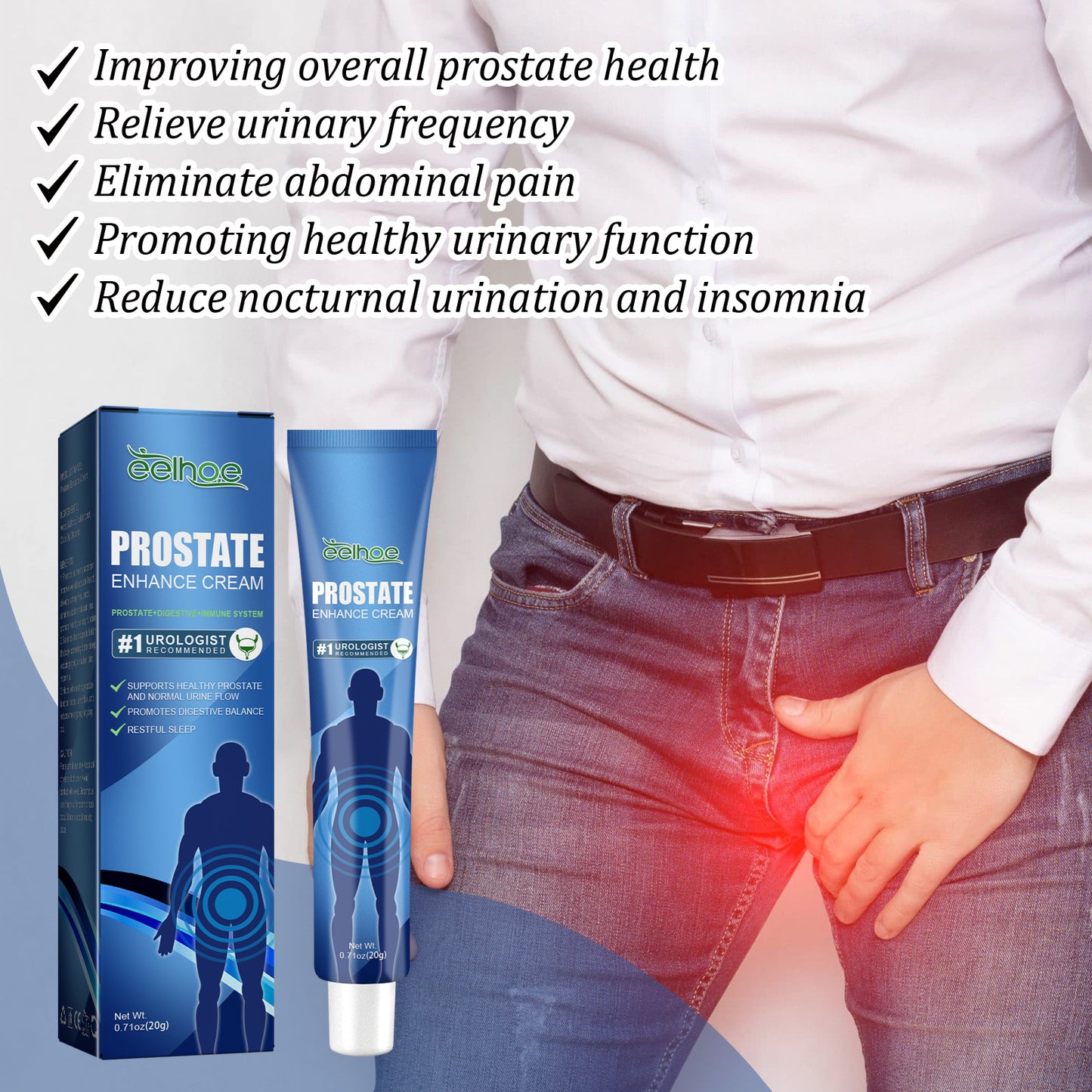 EELHOE Prostate Care Support Cream – Daily Skin Comfort & Personal Care Formula | External Use Only