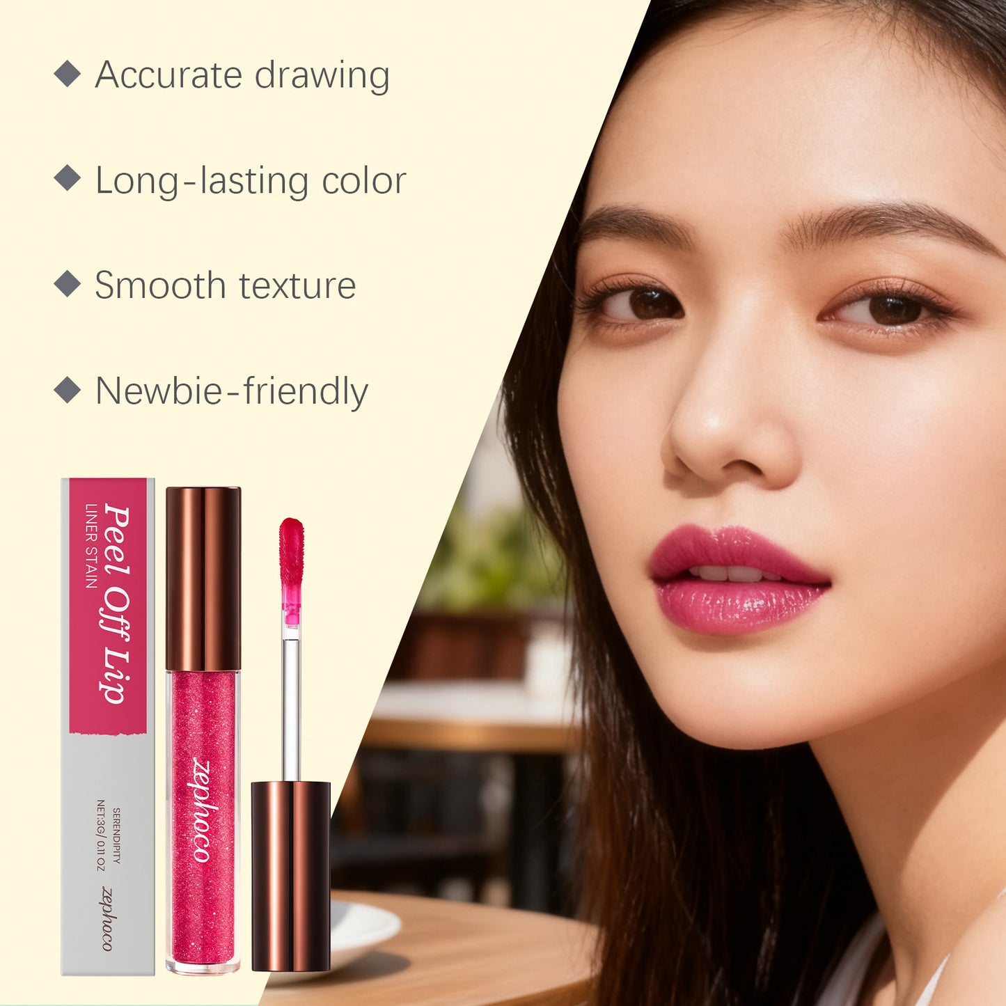 Zephoco Peel-Off Lip Tint – Long-Lasting Color, Smooth Texture & Easy Application