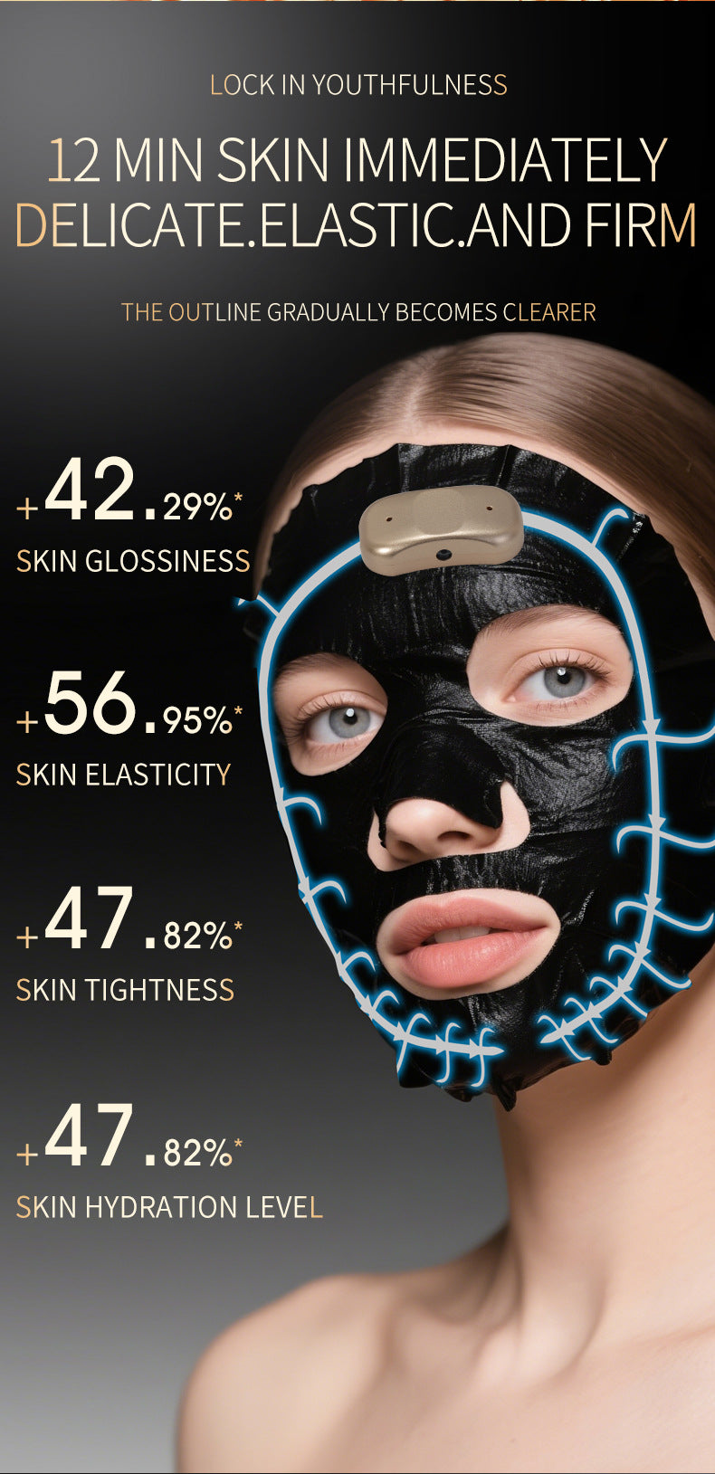 Smart Microcurrent Collagen Face Mask – Hydration & Firming Skincare Device
