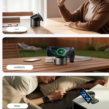 3-in-1 Magnetic Wireless Charger with Electric Pop-Up | Qi2 Compatible