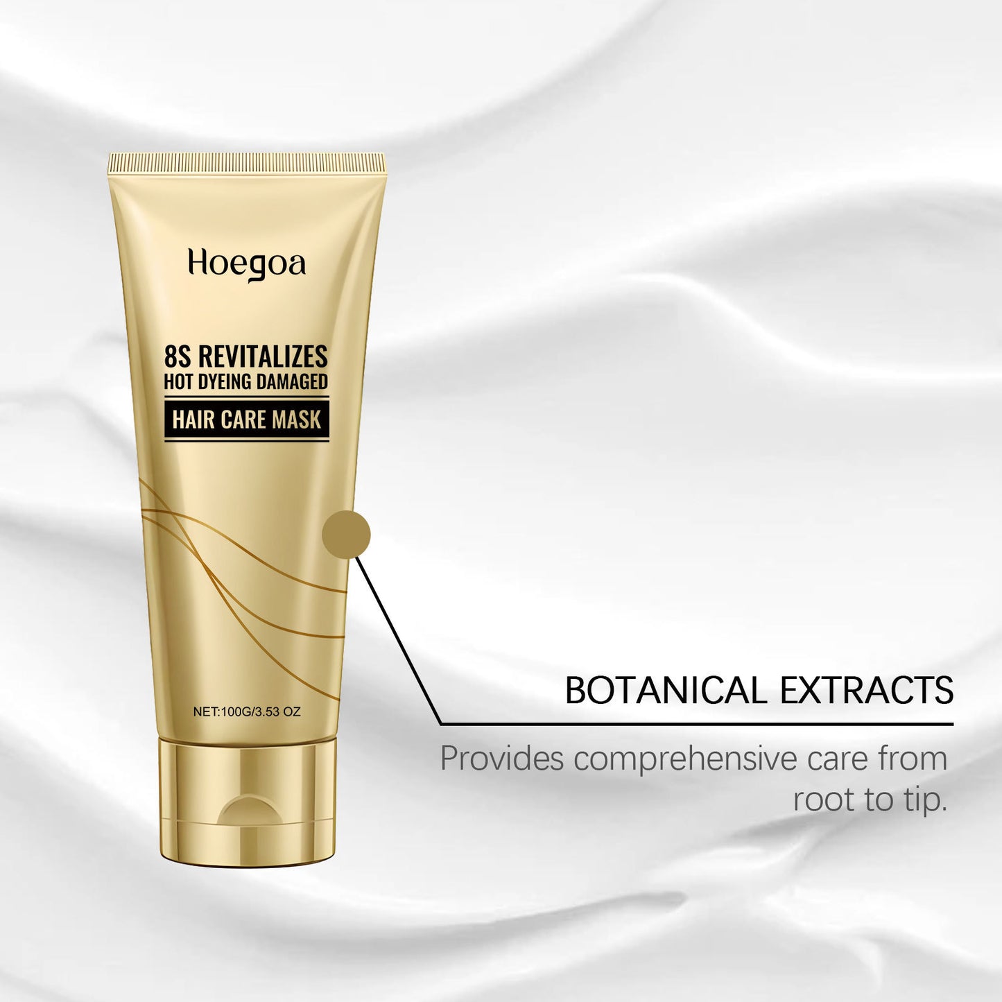 Mascarilla capilar revitalizante Hoegoa 8S: restaura el cabello dañado por la coloración (100 g)