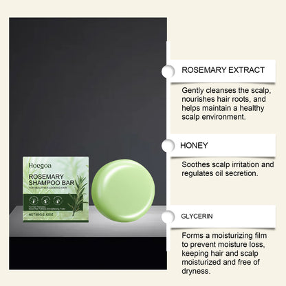 Champú de romero Hoegoa: para un cabello más grueso y saludable (60 g)