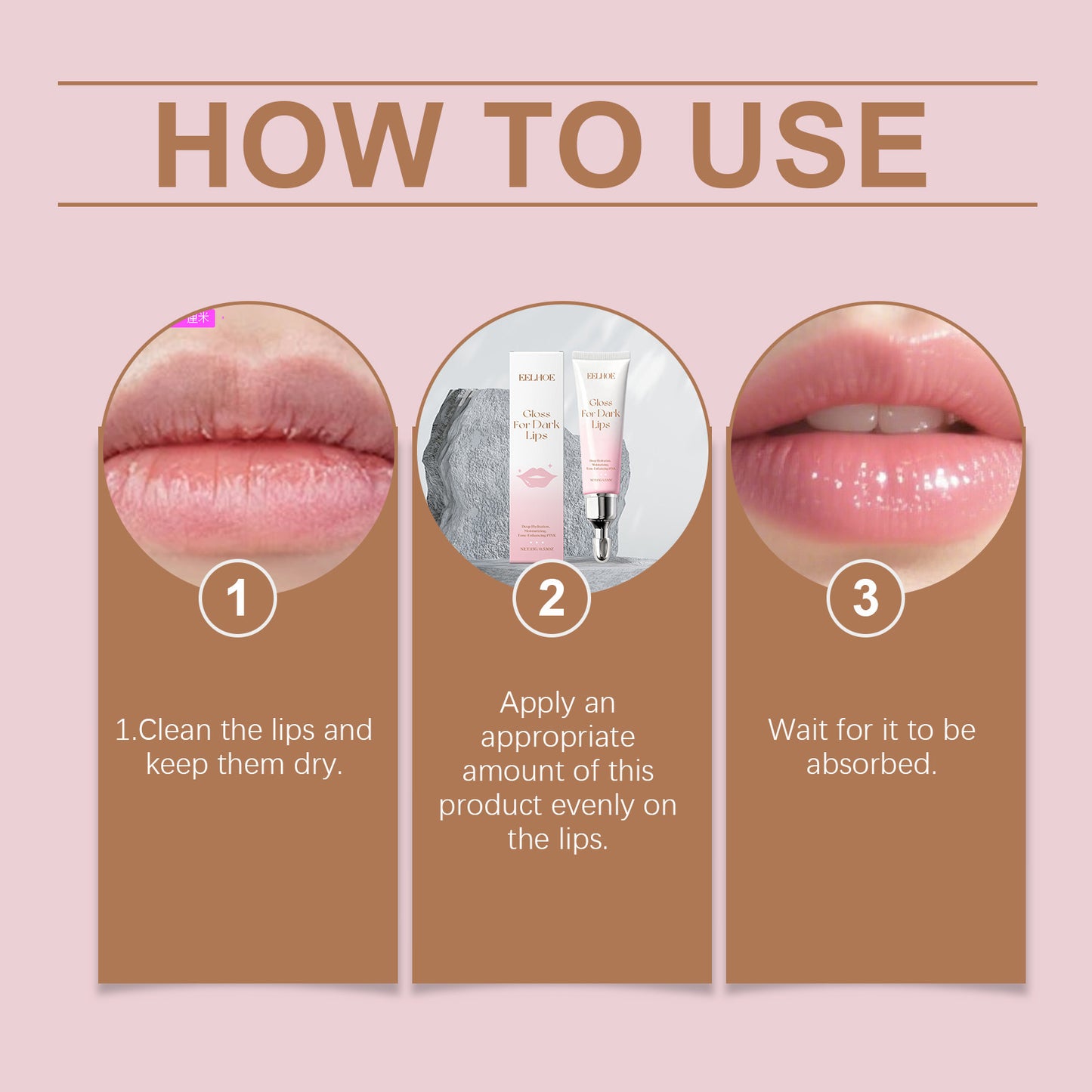 EELHOE Pink Lip Gloss – Lightweight, Moisturizing & Smooth-Glide Formula (15g)