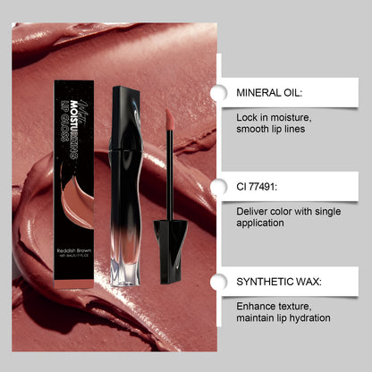 Zephoco Matte Moisturizing Lip Gloss – Soft Matte Lip Color with Precision Brush