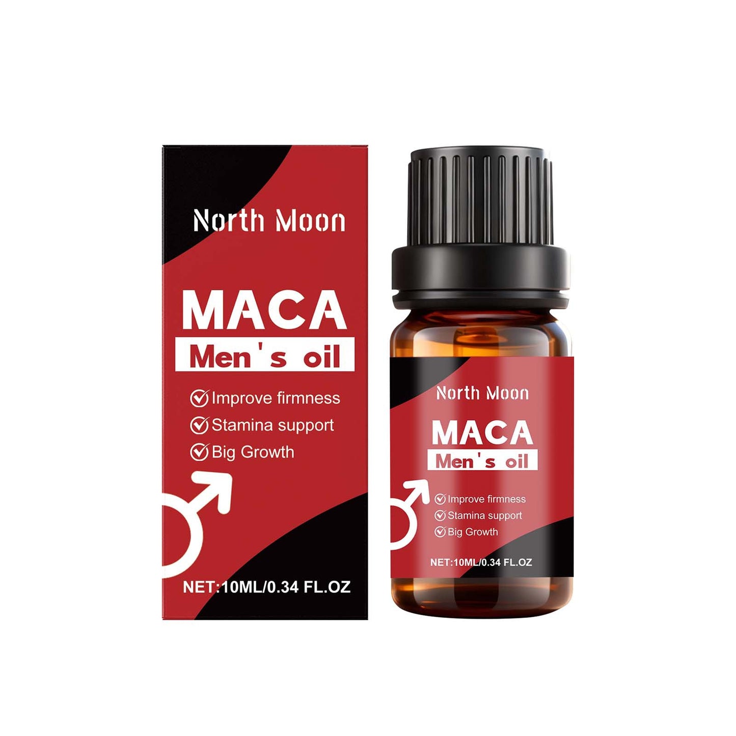 North Moon Maca Men’s Massage Oil – Lightweight Hydrating Intimate Care Oil • Fast Absorbing • Non-Greasy (10ml)
