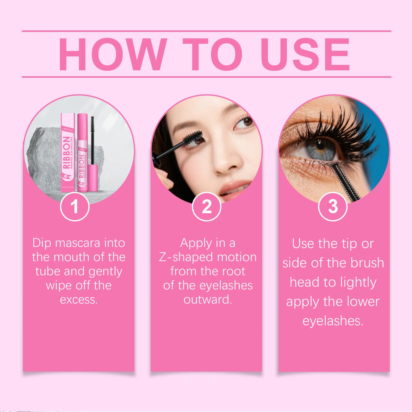 Zephoco Ribbon Wrapped Lash Mascara – Waterproof, Slimming Lash Effect & Smooth Application