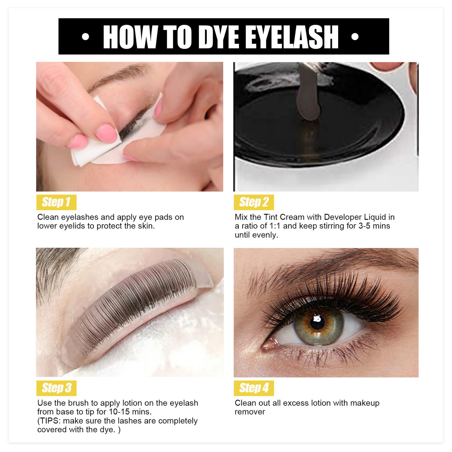 EELHOE 2-in-1 Eyelash & Eyebrow Tint Kit – Long-Lasting Color & Easy Application