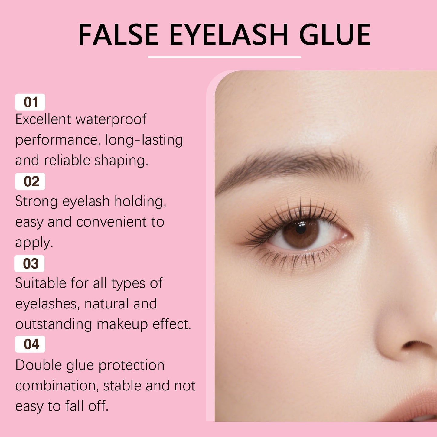 Stylo colle et fixateur double embout Nymixa pour faux cils – Colle longue tenue pour la pose de faux cils à faire soi-même