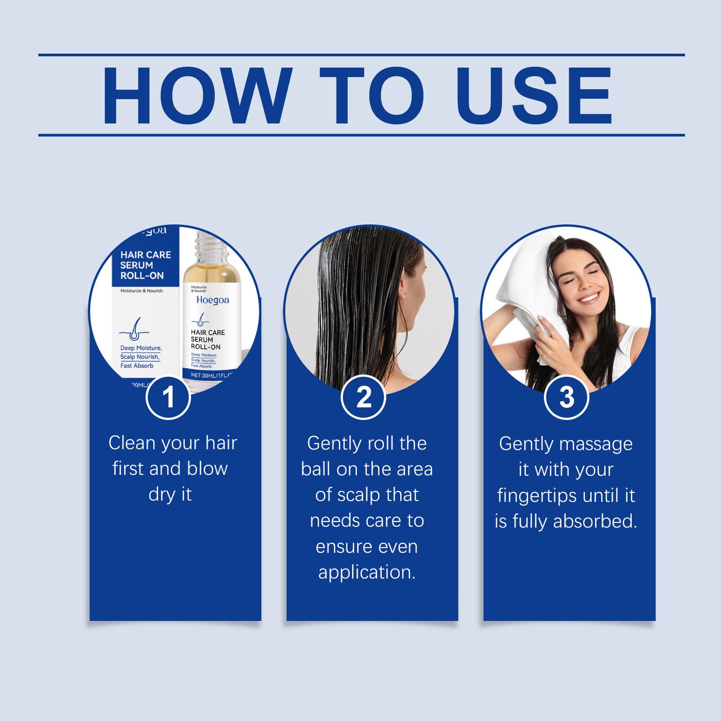 Hoegoa Hair Care Serum Roll-On – Hidratación profunda y nutrición del cuero cabelludo (30 ml)