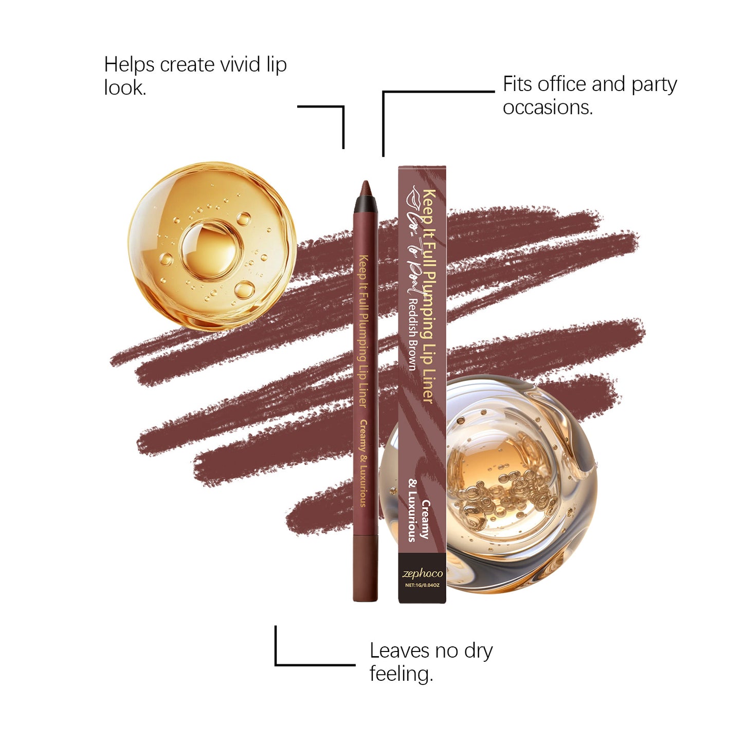 Zephoco Creamy Lip Liner – Smooth Definition & Vivid Lip Look