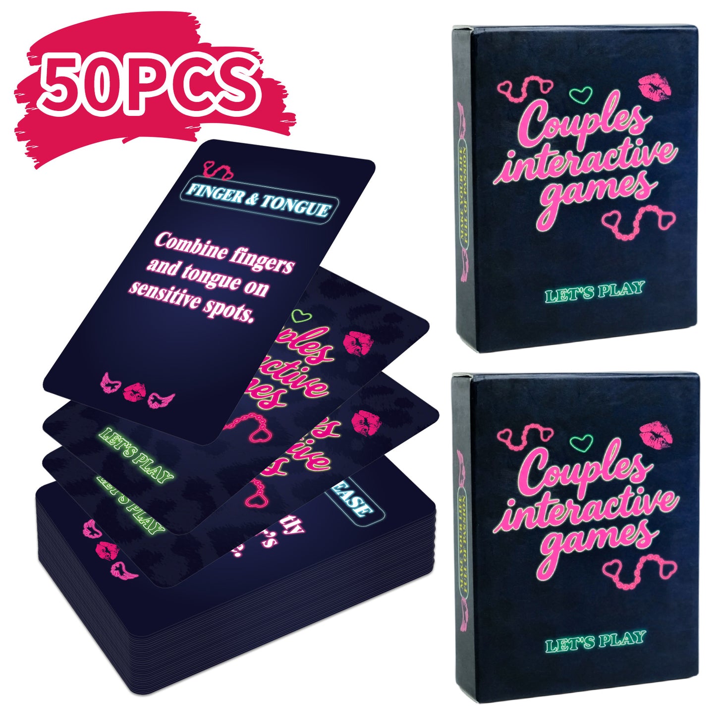 Cartes de jeu interactives pour couples – Amusant et romantique (50 cartes) (18+)
