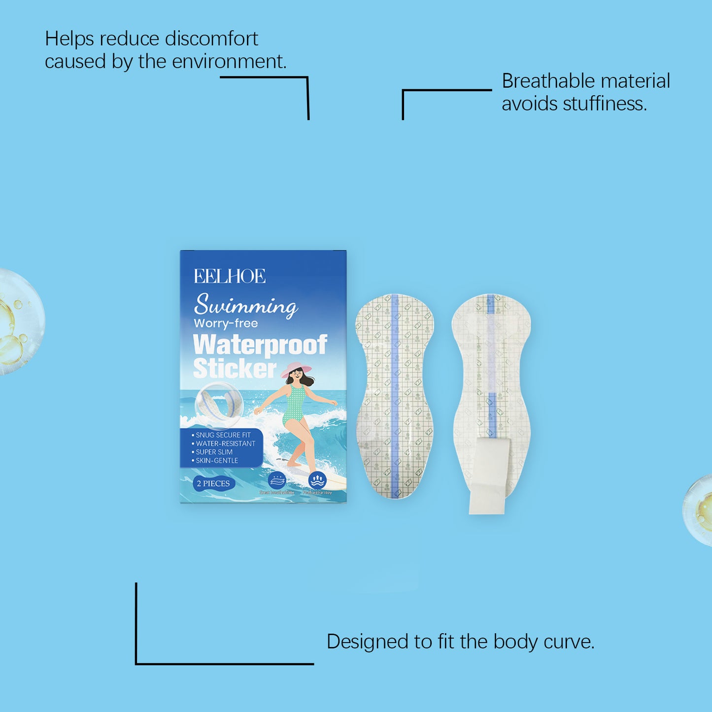 EELHOE Swimming Waterproof Body Protection Sticker – Moisture Shield & Skin Comfort Care • Daily Outdoor Use (2pcs)