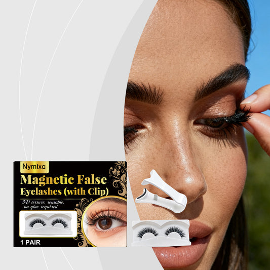 Nymixa Magnetic False Eyelashes with Clip – Reusable No-Glue Lash Set