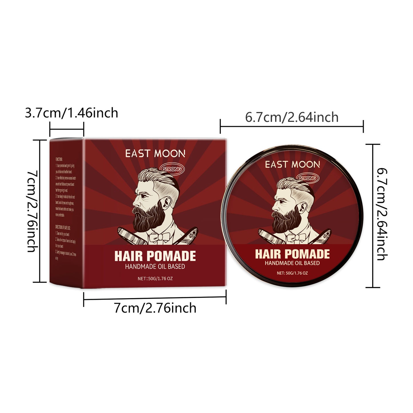 East Moon Hair Pomade – Strong Hold, Oil-Based Hair Wax 50g