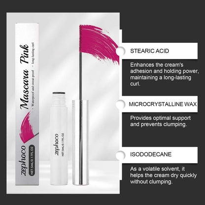 Máscara de pestañas Zephoco: fórmula resistente al agua, suave y sin grumos