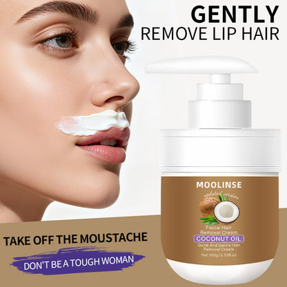 Coconut Oil Facial Hair Removal Cream – Gentle & Smooth Skin Care