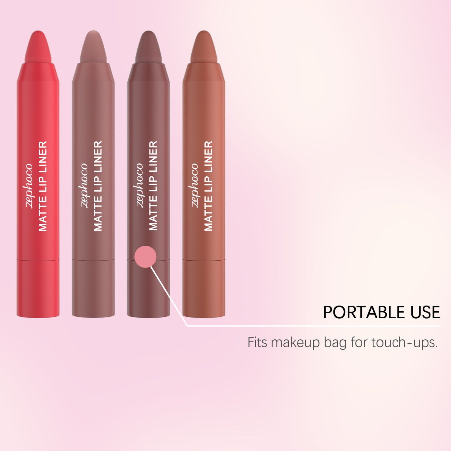 Zephoco Matte Lip Liner – Long-Wear Lipstick Pencil for Defined Lips