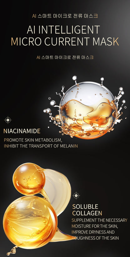 Mascarilla facial inteligente de colágeno con microcorriente: dispositivo hidratante y reafirmante para el cuidado de la piel. 