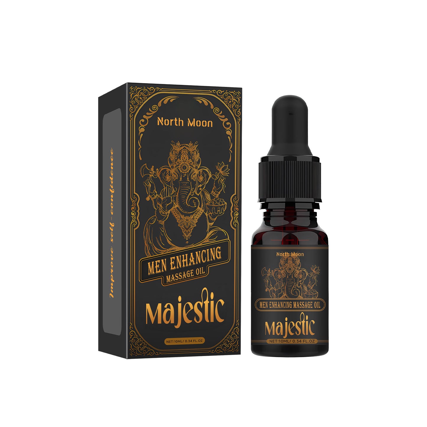 North Moon Majestic Men’s Massage Oil – Lightweight Hydrating Body Care Oil (10ml)