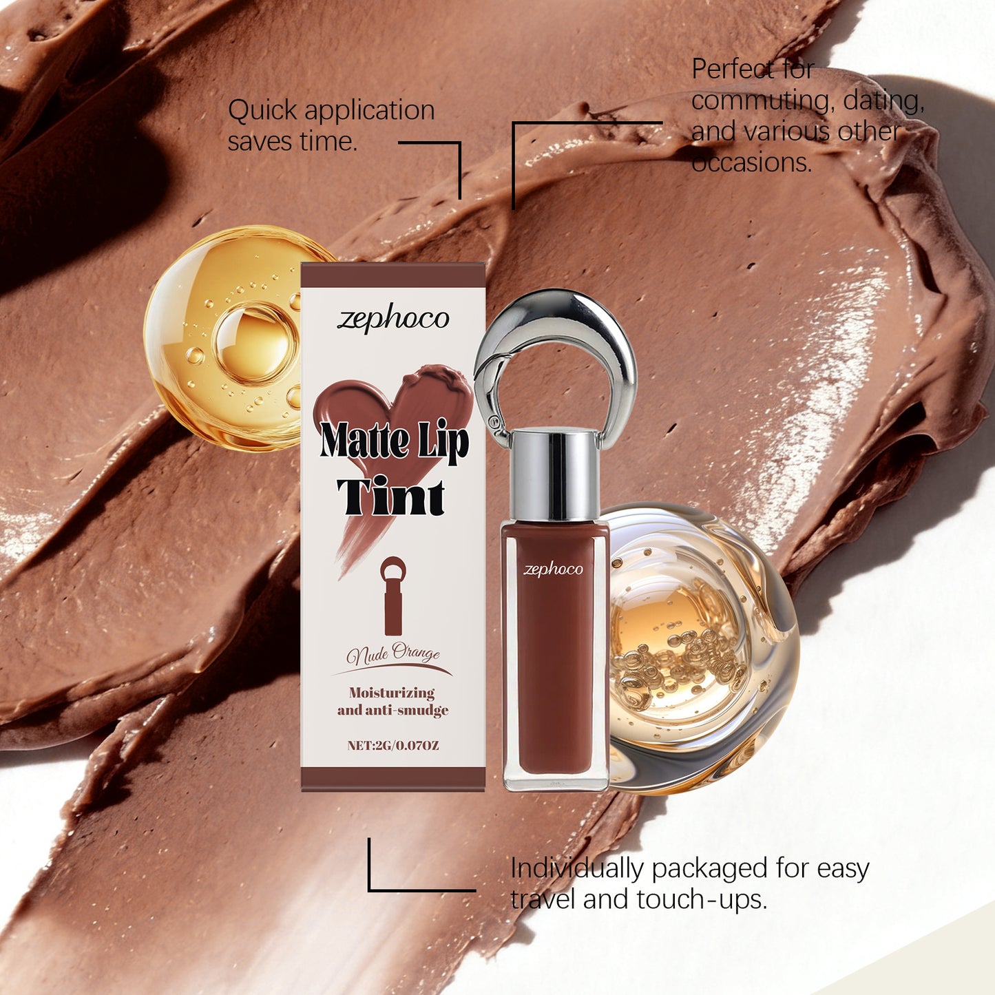 Zephoco Matte Lip Tint – Lightweight Long-Lasting Color (Multi Shades)