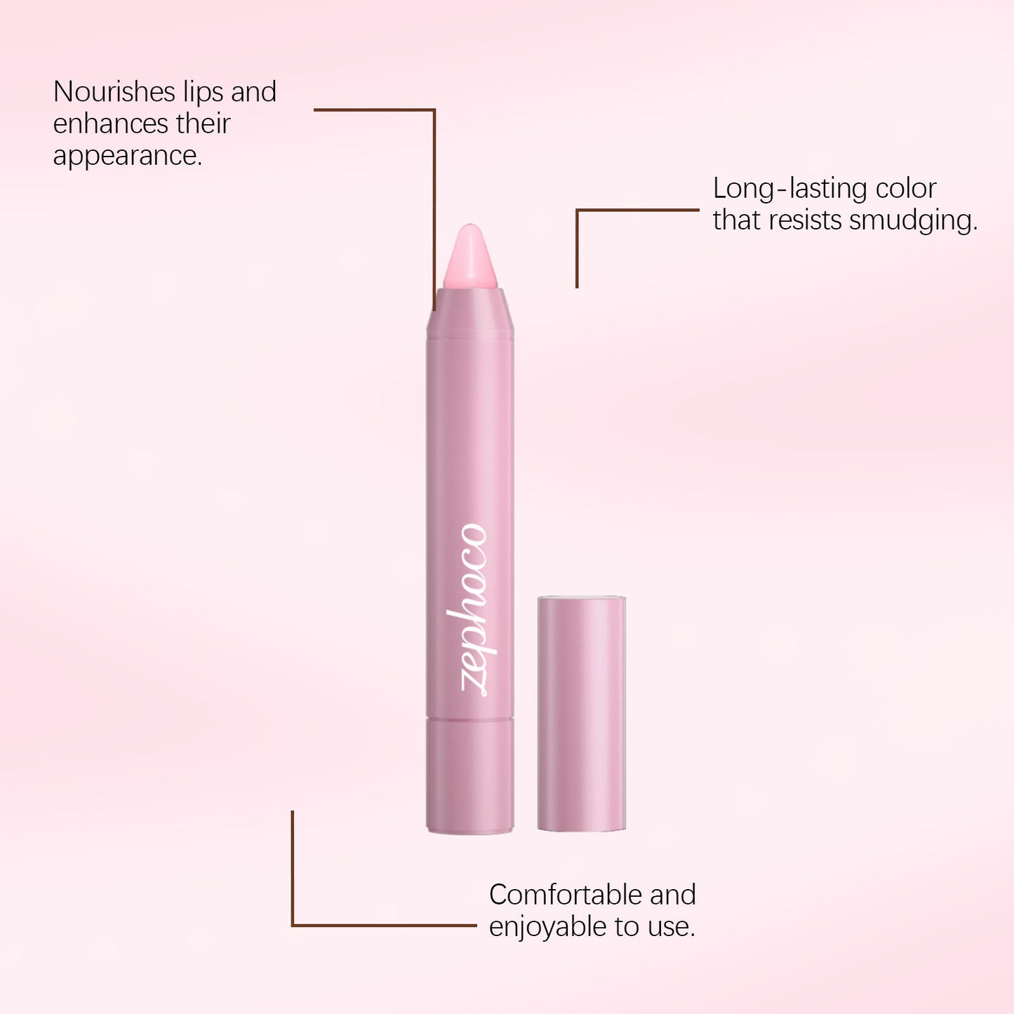 Zephoco Lip Crayon – Lightweight, Beginner-Friendly Color Stick