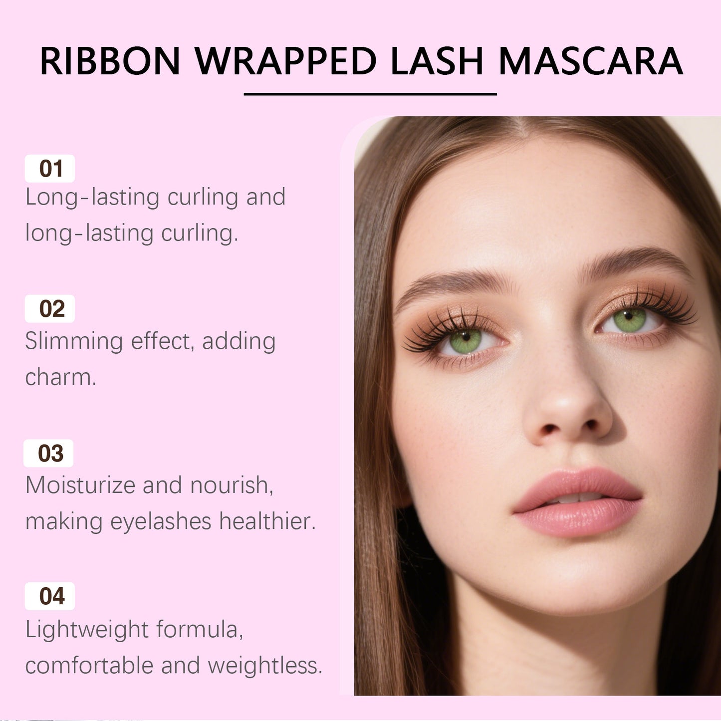 Zephoco Ribbon Wrapped Lash Mascara – Waterproof, Slimming Lash Effect & Smooth Application