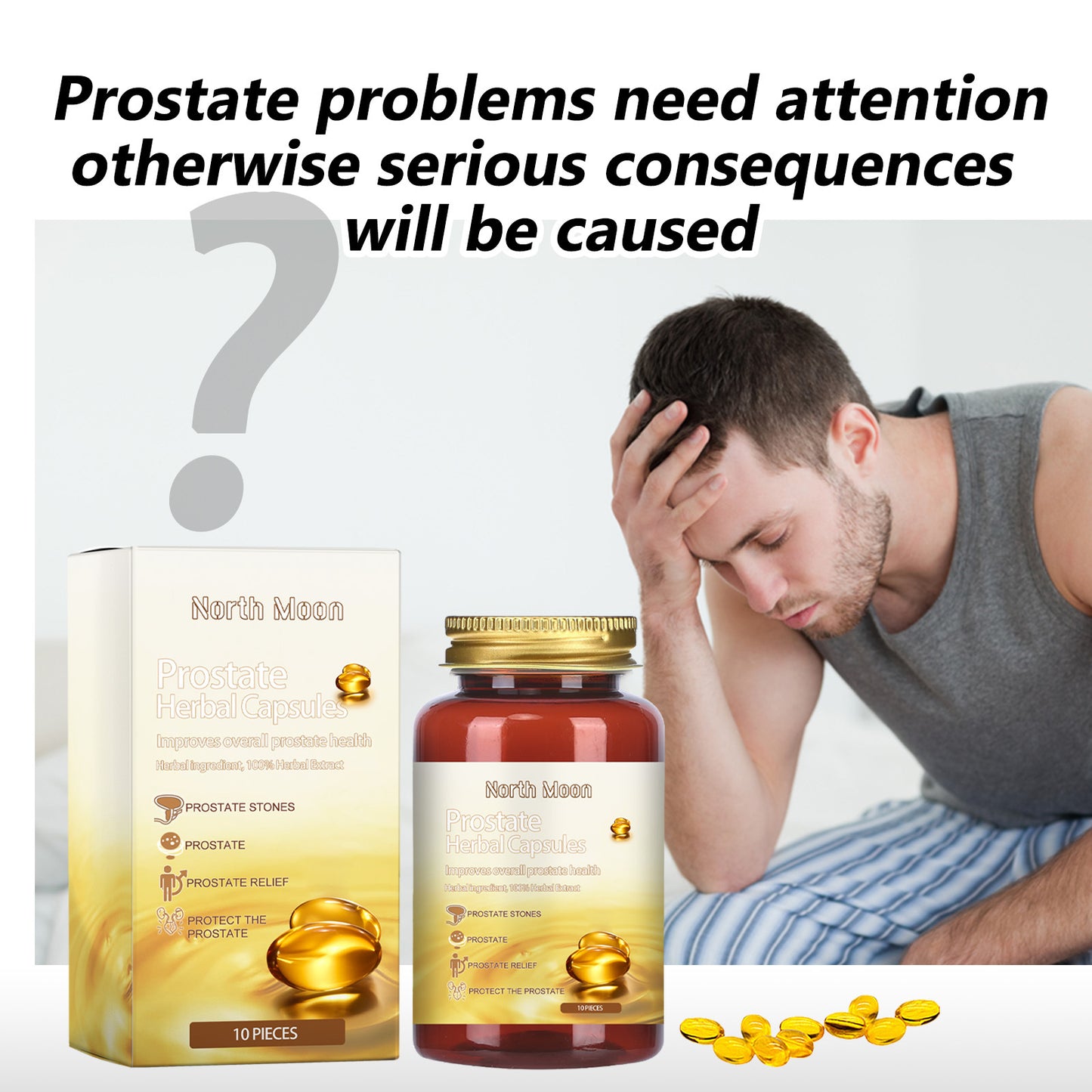 North Moon Herbal Wellness Capsules – Daily Men’s Health Support Supplement (10 Capsules)