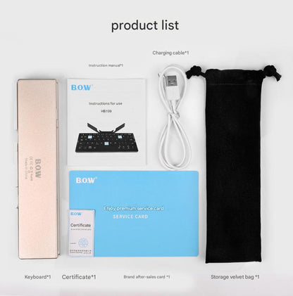 BOW Foldable Bluetooth Keyboard – Portable Keyboard for Tablets & Smartphones