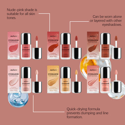 Sombra de ojos líquida Zephoco: secado rápido, suave y resistente a las manchas (varios tonos)