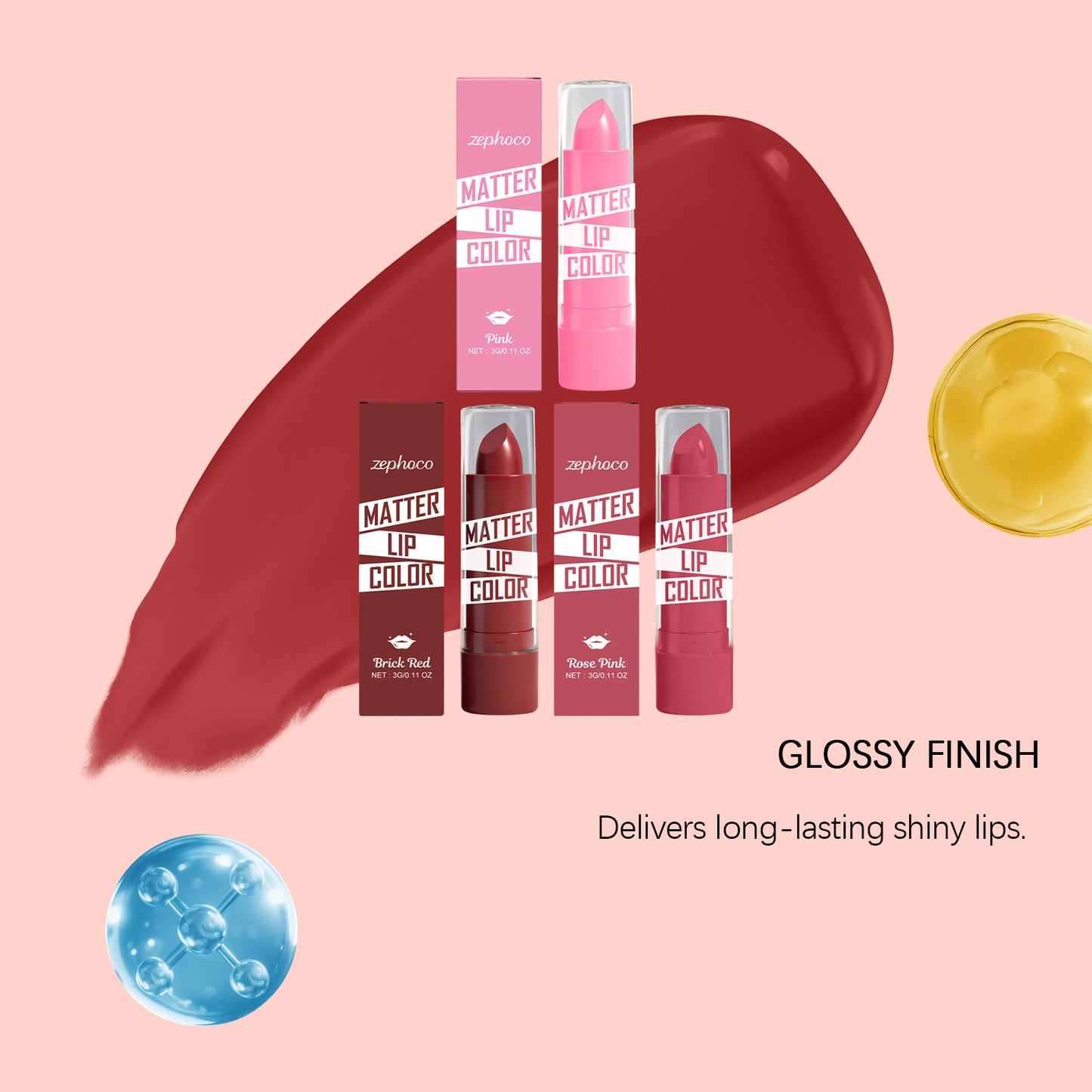 Zephoco Matter Lip Color – Smooth Matte Finish for Defined, Comfortable Lips